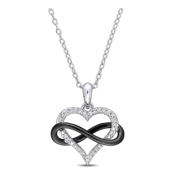 1/10 Carat (ctw 12-13) Diamond Heart Pendant‎ Necklace in Sterling Silver - Picture 1 of 4
